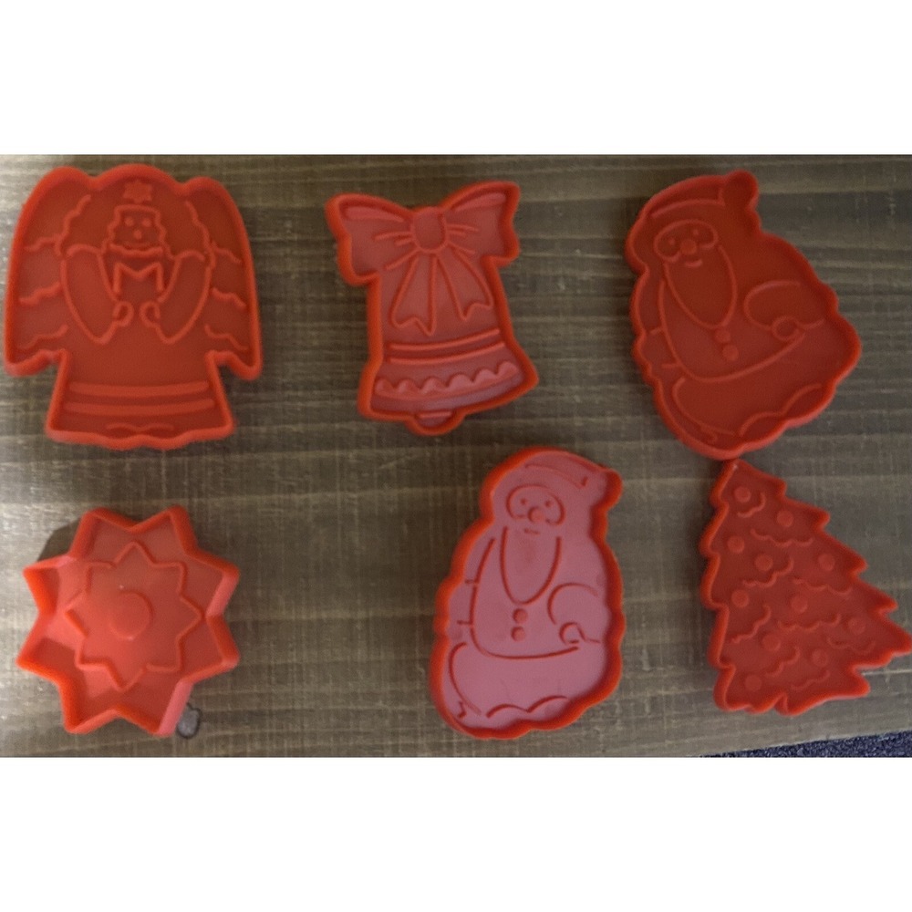 Vintage Lot Of 6 Christmas Cookie Cutters‎ 1978 Wilton